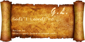 Geél Leonárd névjegykártya